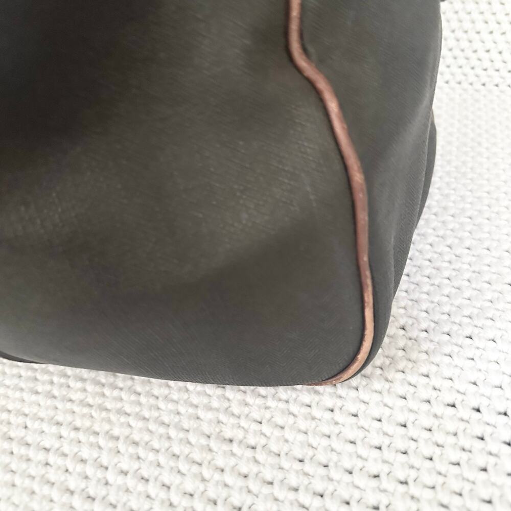 Dunhill Authentic Vintage Brown Grey Coated Canvas Weekender Bag Plaid Lining - Picture 7 of 14